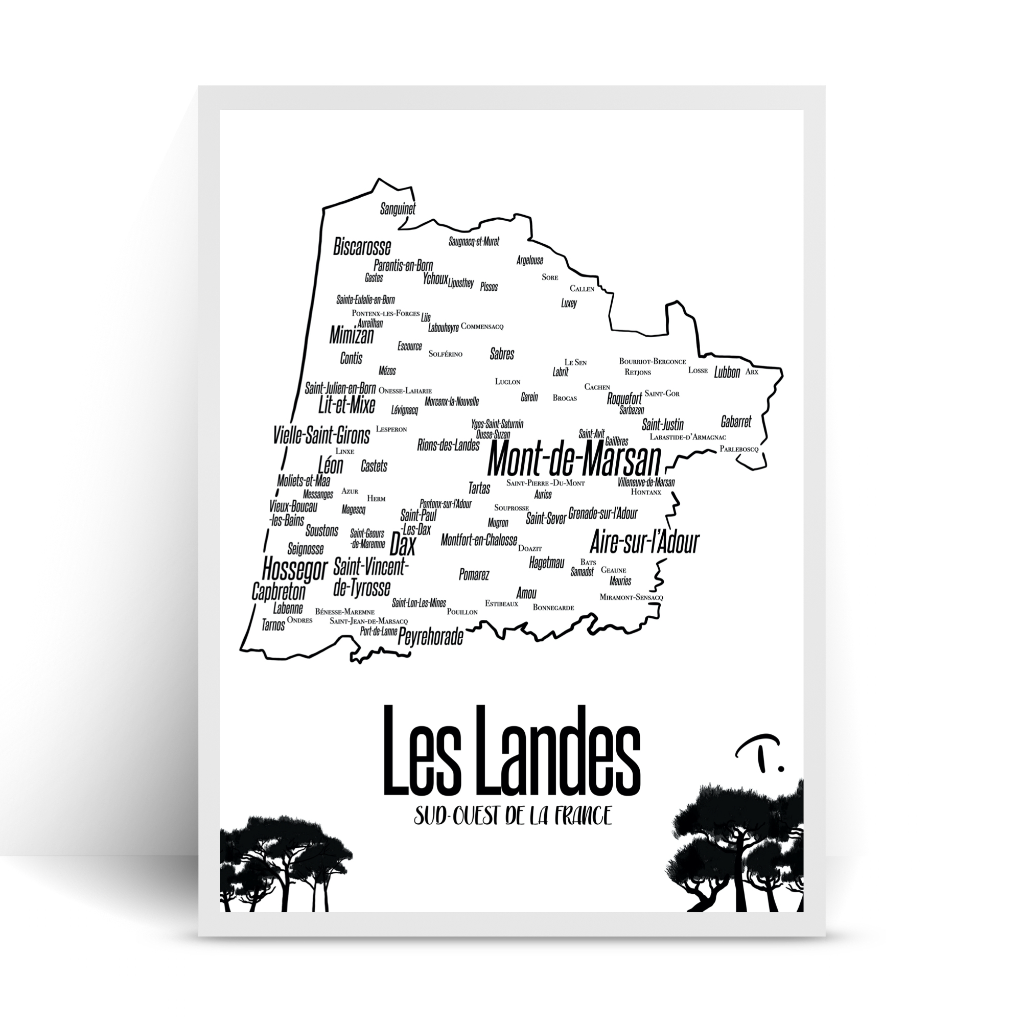Thomas Puech - Les Landes - Carte
