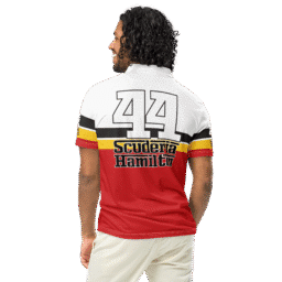 Lewis Hamilton 44 Ferrari F1 Team Slim-Fit Polo Shirt